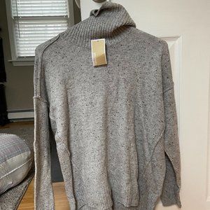 Gray turtleneck sweater
